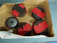 Collection of grinding discs and one holder.