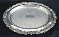 Large Silver Plate Oval Tray