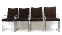 (4) Milo Baughman style armchairs. Mid-20th