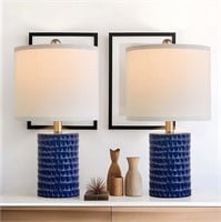B933  Oneach Blue Table Lamp Set of 2, 18.25".