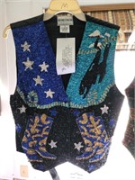 4 sequins vest size MED. by Silver Stream.   Look