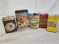 5 METAL KITCHEN CONTAINERS