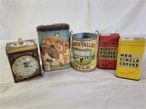 5 METAL KITCHEN CONTAINERS