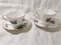Queen Anne + Aynsley Cups and Saucers