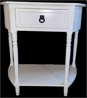 White Side Table W/Single Drawer