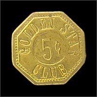 5¢ Golden Star Club Maverick Trade Token