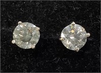 $4320 14K  Diamonds(0.88Ct,Si2-I1,G-H) Earrings
