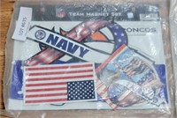 APPROX 6 VFW, NAVY, & BRONCO MAGNETS
