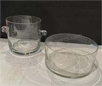 Clear Glass Champagne Bucket, Clear Glass Salad