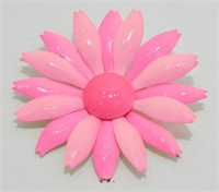 Vintage 1960’s Pink Enameled Flower Brooch