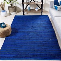 SAFAVIEH Rag Rug 5' x 8'  Blue & Multi