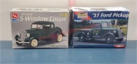 2 - 1:25 scale models kits - 37 Ford pickup & 34