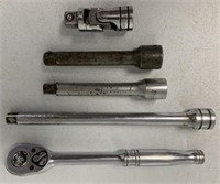 5 Snap-on Ratchet,Extensions,Universal,1/2"