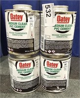 2 Lots of 2 ea Oatey Medium Clear PVC Cement