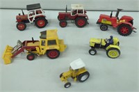6- Mixed Brand Britains Type Tractors