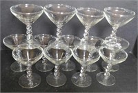 Flat of 13 Candlewick 3 Bubble martini glasses