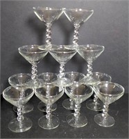 Flat w/ 13 Candlewick 3 Bubble martini glasses