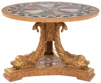 Scagliola & Inlaid Marble Top Table