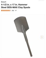4-1/2 in. x 17 in. Hammer Steel SDS-MAX Clay Spade