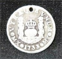 1733 SPANISH - MEXICO COLONY COIN
