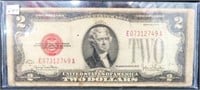 SERIES OF 1928-G RED SEAL $2 NOTE