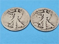 1920 Silver Walking Liberty 2 Coins