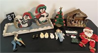 Wooden Christmas Statues and Decor