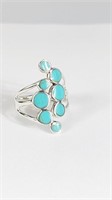 925 Sterling Silver and Turquoise Ring Size 8