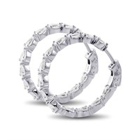 2.91 CT G-H/VS Pear Hoop Earrings In 18KW