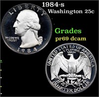 Proof 1984-s Washington Quarter 25c Grades GEM++ P