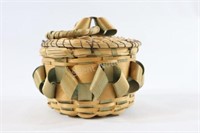 Native Ash Splint & Sweetgrass Hinged Basket