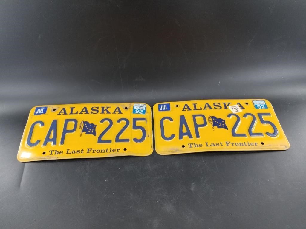 Matched set of Alaskan License plates