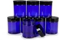 Cobalt Blue Glass Jars - 8 Pack