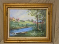 Landscape Oil on Canvas, Signed.