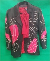 Ladies' custom designer jacket & lace top &