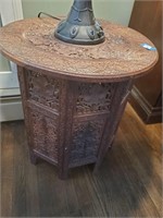 Indian Carved Hexagon Table