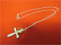 NEW 18" HEART & CROSS NECKLACE STAMPED 925