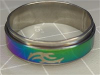 Stainless steel fidget ring size 10.25