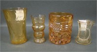 Three Vintage Marigold Carnival Glass Novelties