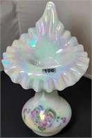 Hand Painted Tulip Vase “Primrose” on Opal Irid