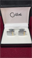 Silver Toned Colibri Cuff Links