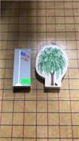 American flag and weeping willow tree cats meow