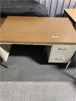 Metal desk with wood top