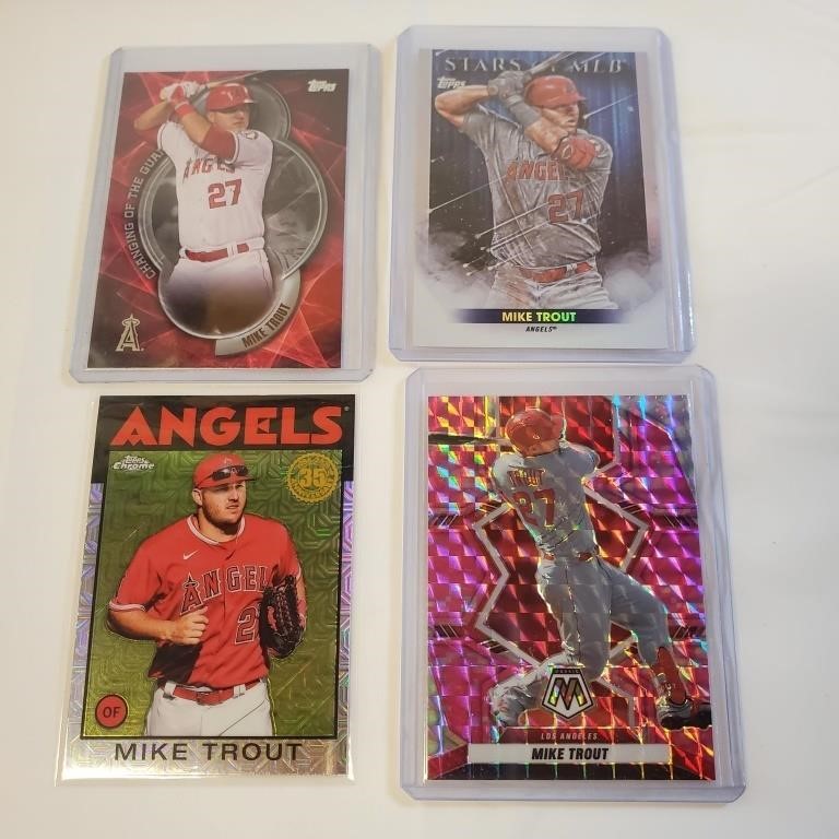 4 Mike Trout Cards