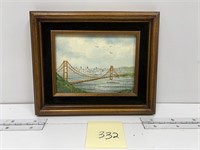 Small framed Golden Gate Bridge Oil Painting