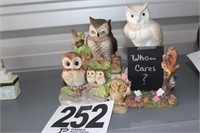 Owl Music Box, Small Frame & Figurines (5 Pieces)