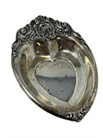Wallace solid sterling silver heart shaped bowl
