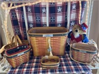 Longaberger Baskets with Patriotic Bear