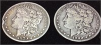 (2) Morgan Silver Dollars, 1879 & 1900 San