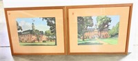(2) framed Williamsburg prints by Richard Brooks